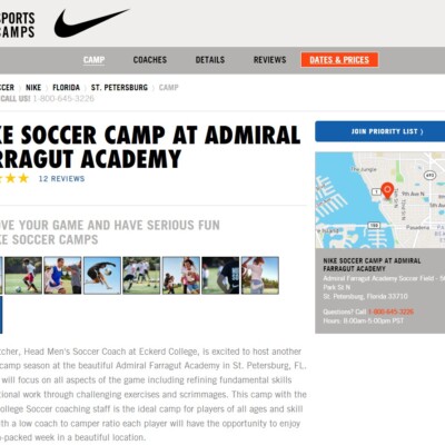 Admiral Farragut media - US sports camps
